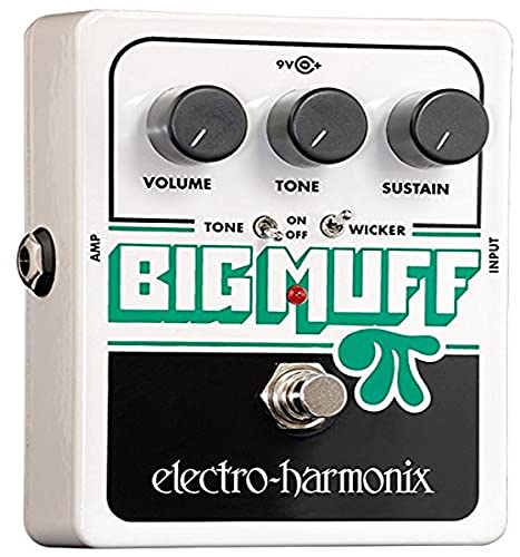 electro-harmonix Big Muff Pi with Tone Wicker - Pedal de distorsión para guitarra, color plateado